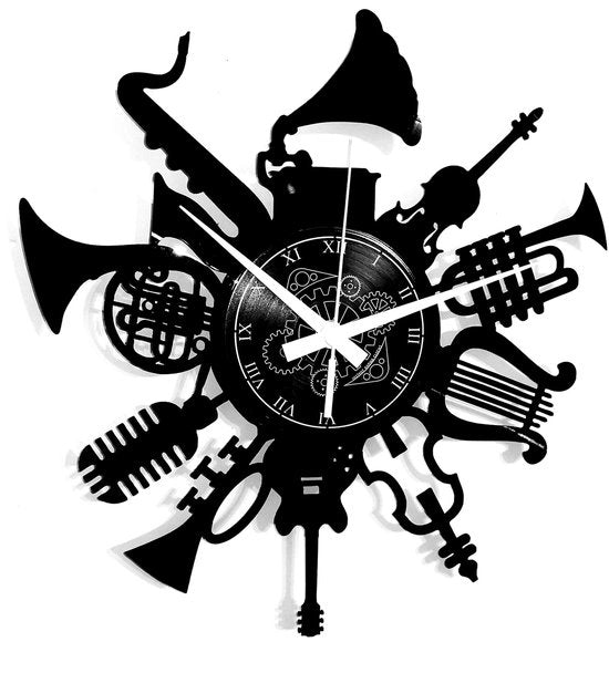 Orologio da Parete per Musicisti Drums per Batterista Musica Rock per Fandom di Musica Rock Strumenti Musicali Chitarra Regalo per Amanti del Jazz e del Pop, Nero-05