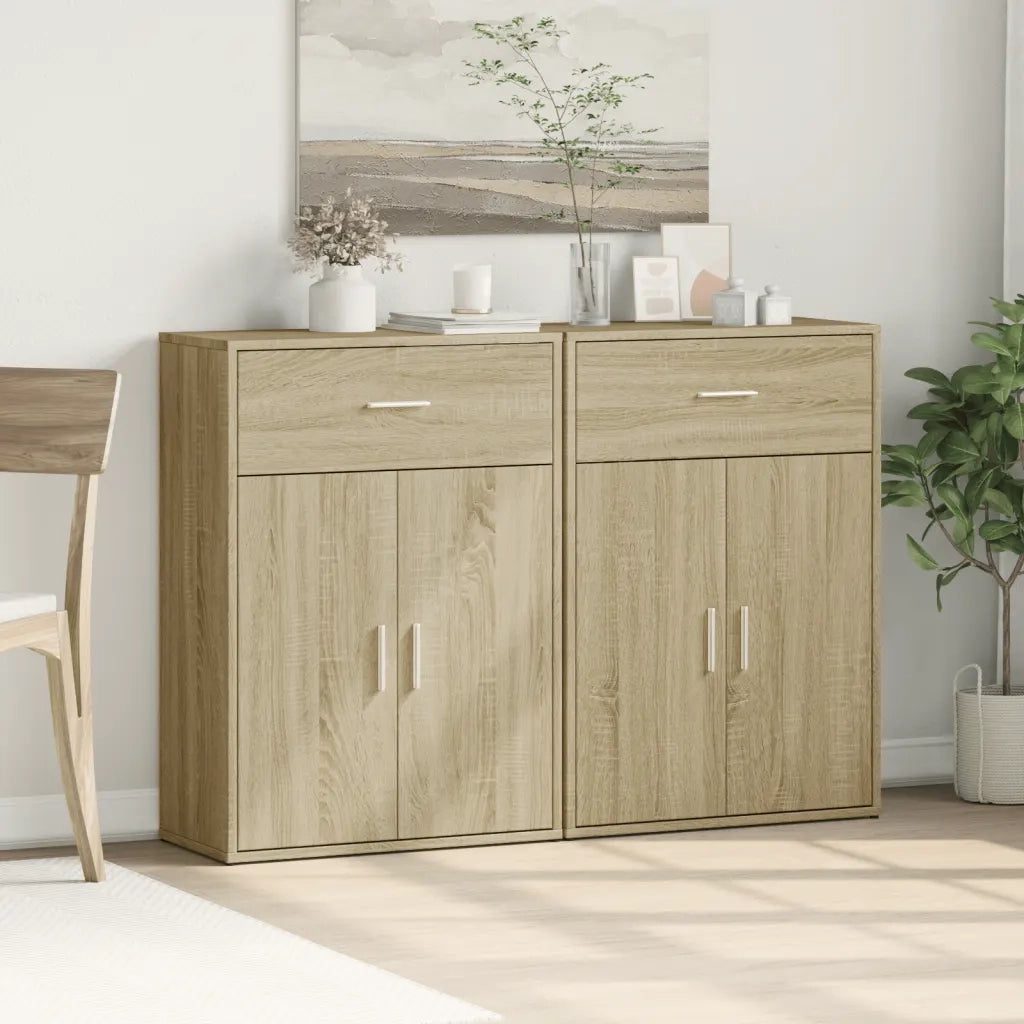 Credenze 2 pz | Madia | Buffet da pranzo | Armadio da pranzo Rovere Sonoma 60x30x84 cm in Legno Multistrato