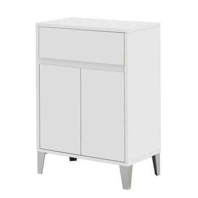 Mobiletto multiuso da 60 cm Way 2 ante e un cassetto bianco lucido