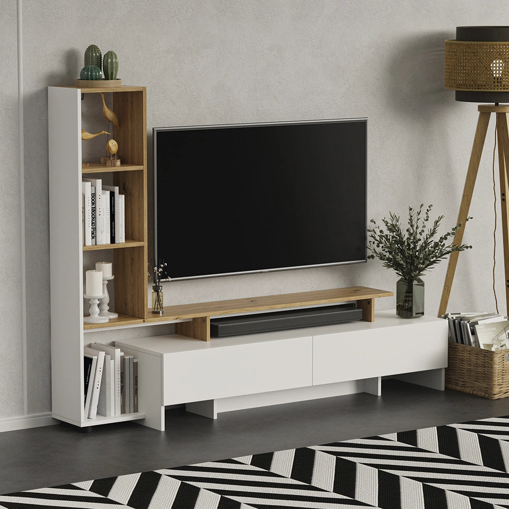Vicco Mobile tv Bianco/quercia 168.2 x 120 cm con 2 cassetti