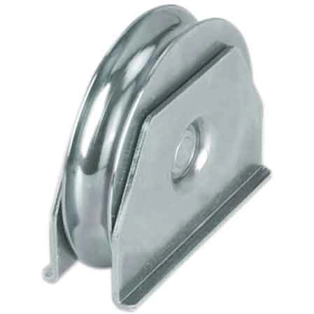 RUOTA CON SUPPORTO LATERALE PER CANCELLI GOLA TONDA 120 mm