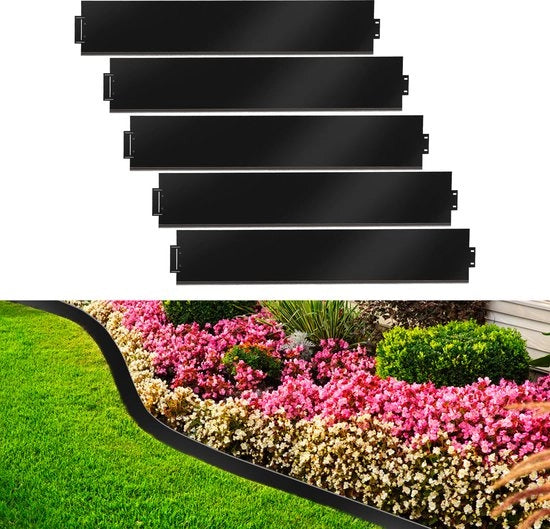 Barriera di confine per erba e radici, metallo galvanizzato, perimetrale nero, 100x18cm, 25m.