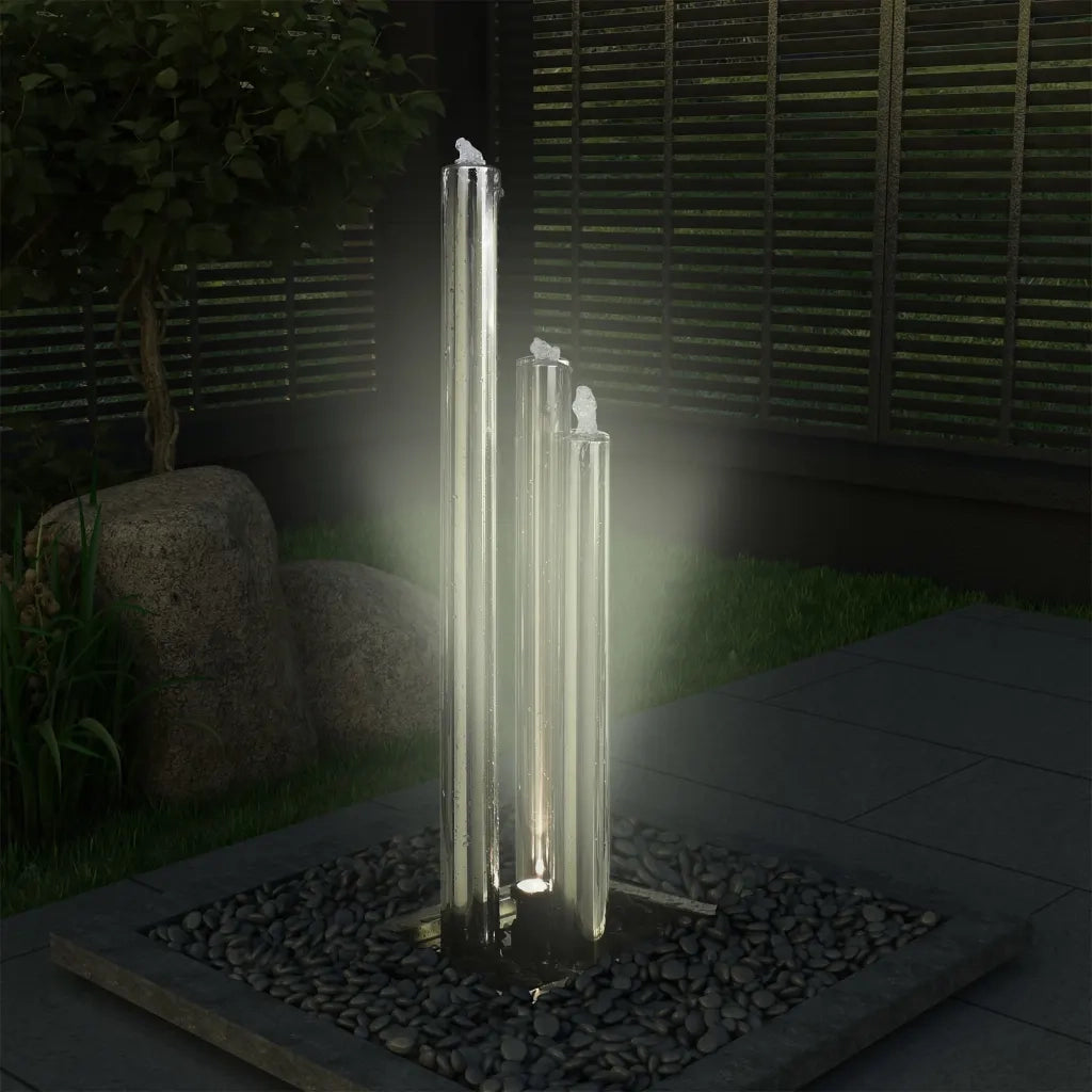 Fontana da Giardino Argento 48x34x123 cm in Acciaio Inox cod mxl 72840