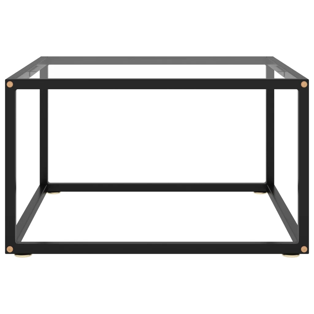 Tavolino da Salotto Nero con Vetro Temperato 60x60x35 cm  cod mxl 5571