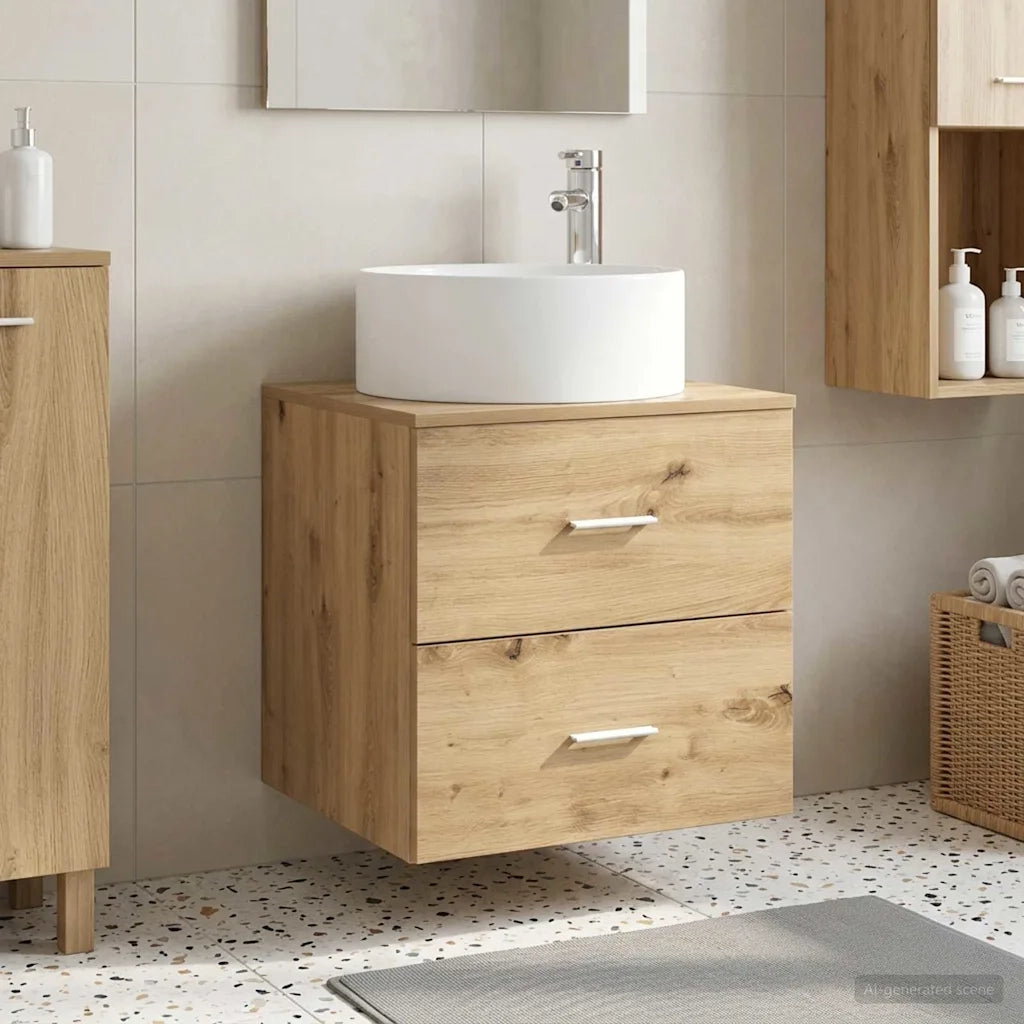 Mobile Lavabo da Parete Rovere Artigianale