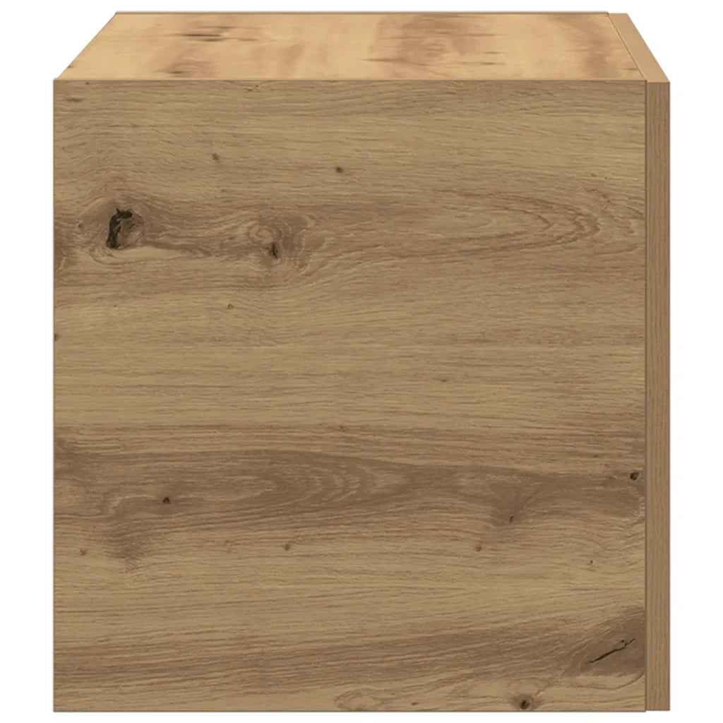Mobiletto a muro in rovere lavorato a mano con 2 ante elegante contenitore 80 x 39 x 40 cm legno di rovere composito 02_0050715
