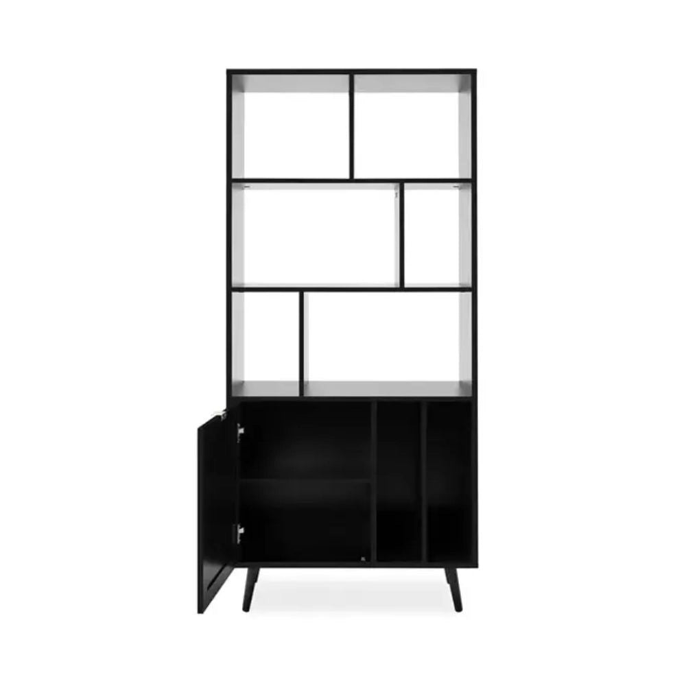 Libreria con frontali effetto vimini Vienna20A colore nero