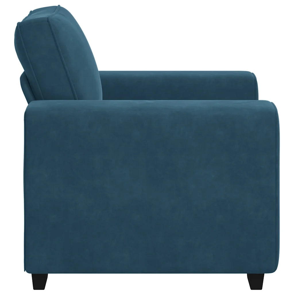 vidaXL Divano Sedia Blu 60 cm Velluto