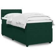 Giroletto a Molle con Materasso Verde Scuro 100x200 cm Velluto