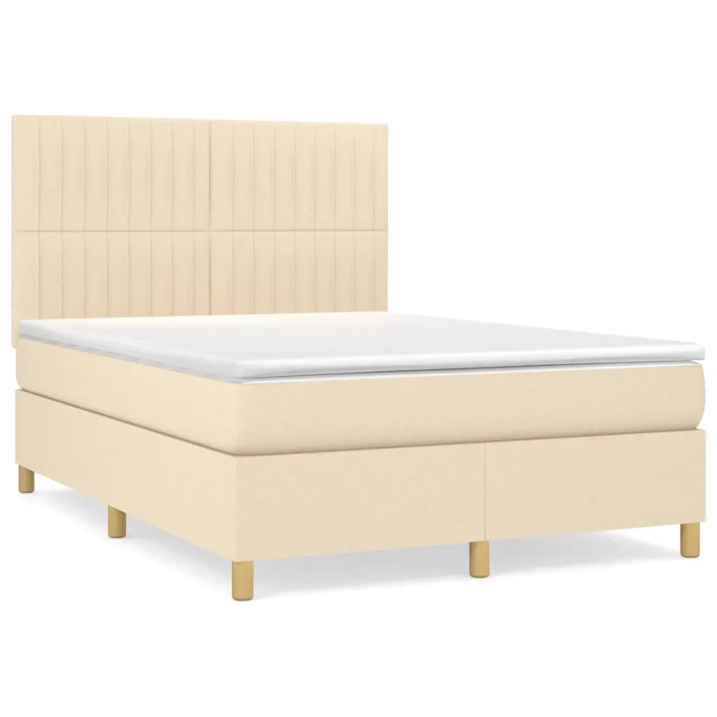 Giroletto a Molle con Materasso Crema 140x19 cm in Tessuto 3142494