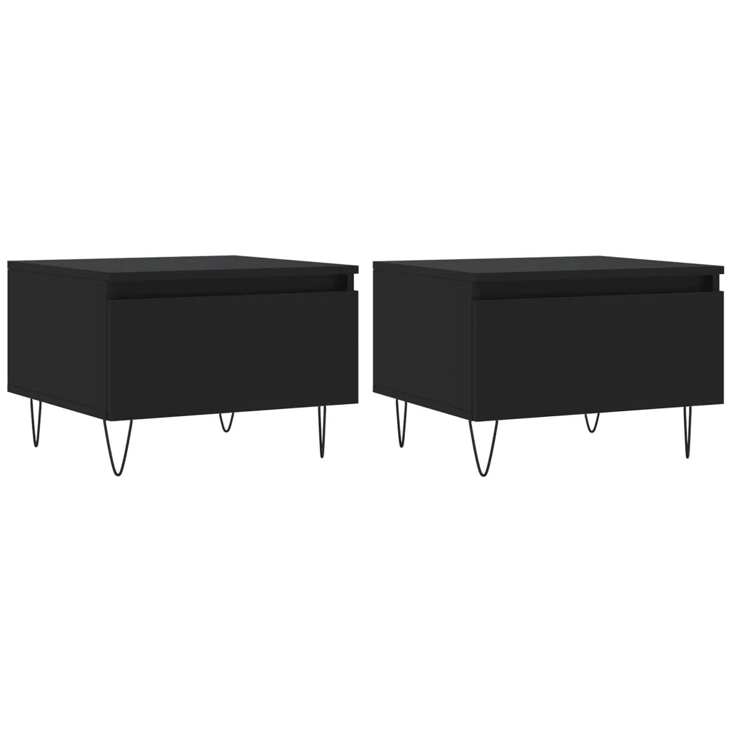 Tavolini da Salotto 2pz Neri 50x46x35 cm in Legno Multistrato 830863