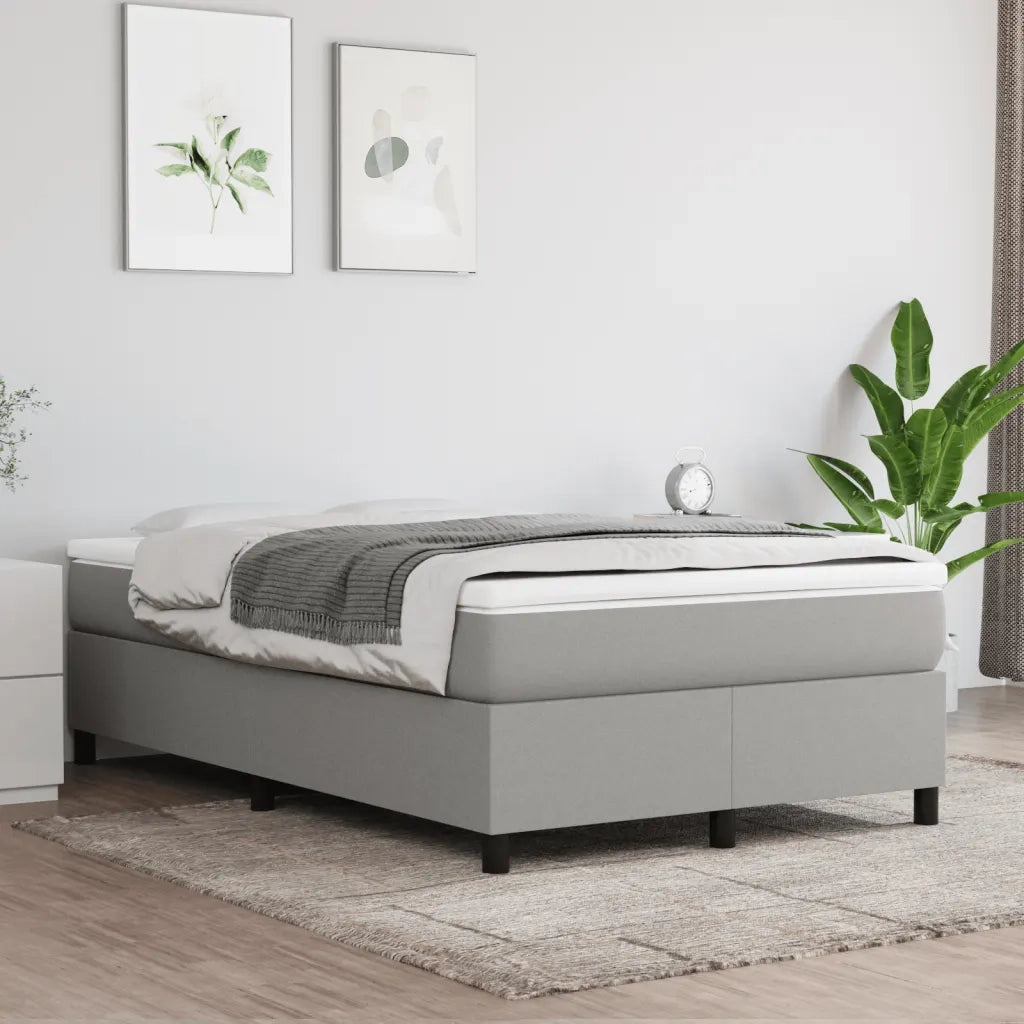 Giroletto a Molle con Materasso Grigio Chiaro 120x190cm Tessuto
