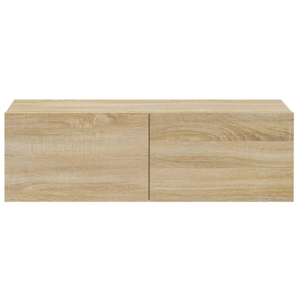 Mobile TV multimediale da parete mensola TV mobile TV sala da pranzo soggiorno camera da letto 2 pezzi rovere Sonoma 100 x 30 x 30 cm legno ingegnerizzato marrone 02_0029025