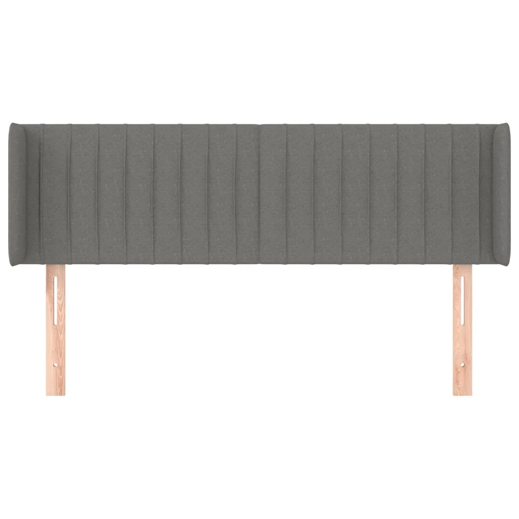 Testiera ad Orecchio-Testata con Orecchie Grigio Scuro 147x16x78/88 cm in Tessuto 754620