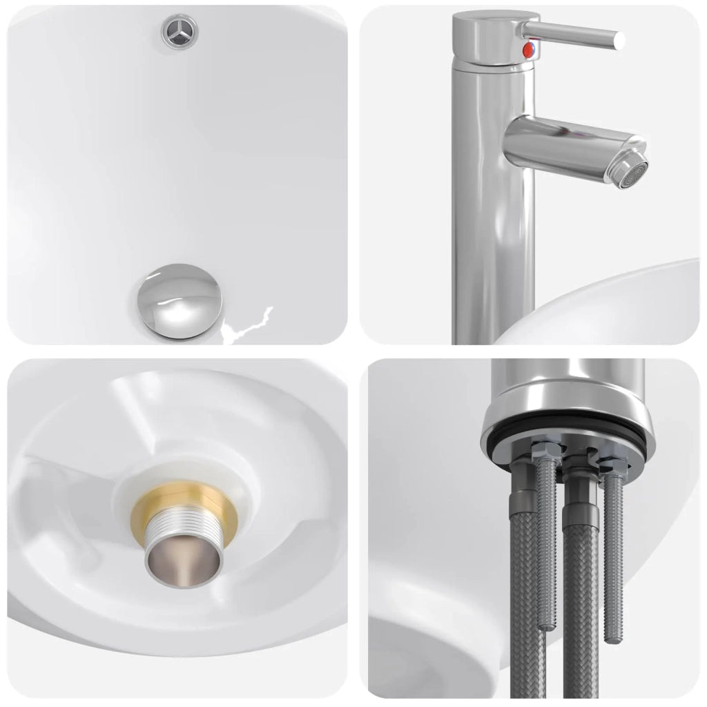Lavabo da bagno Cromato 44 x 44 x 16 cm Metallo CFW2796744