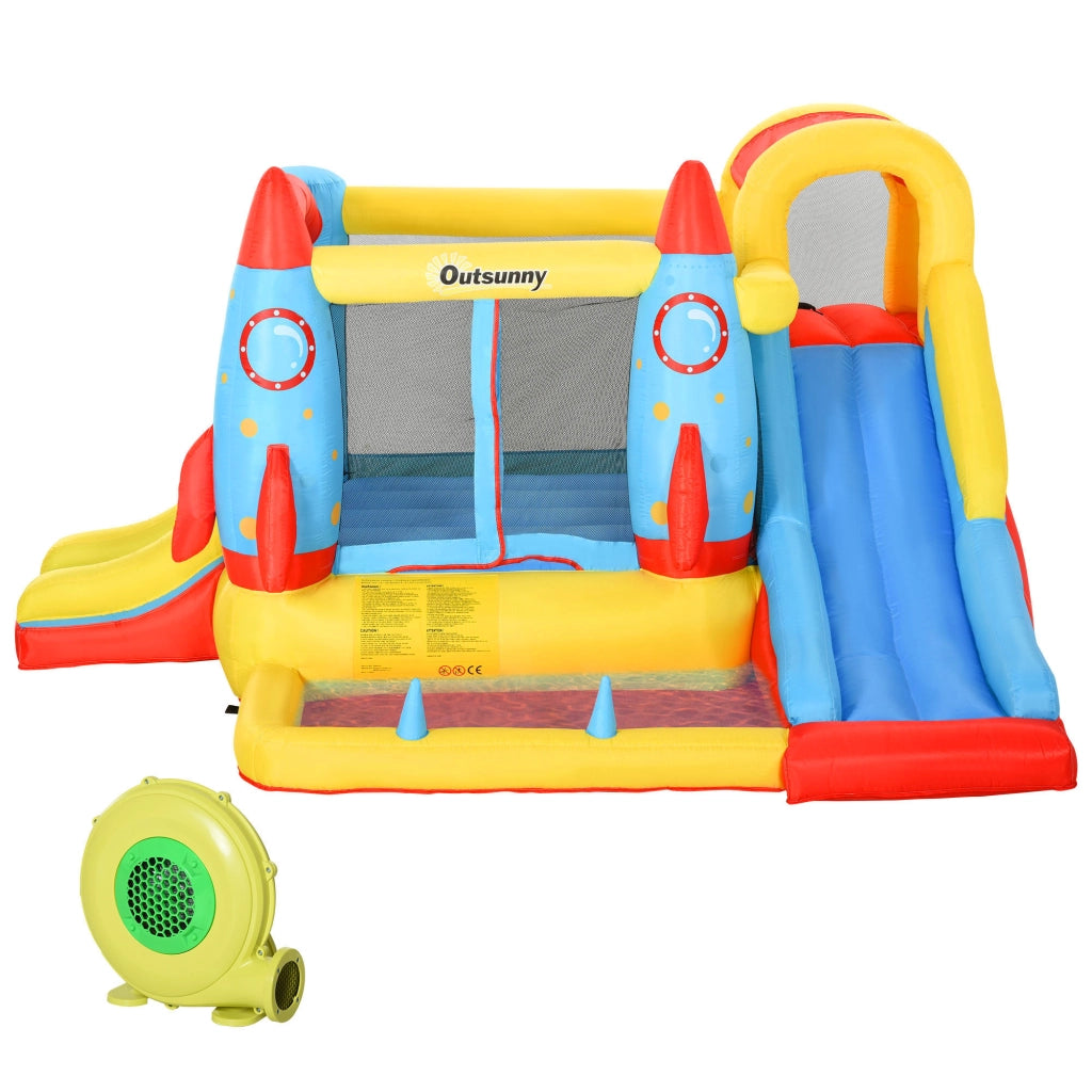Casetta gonfiabile per bambini con 2 scivoli e piscina ¨C zephmum ¨C 330x265x185 cm multicolore