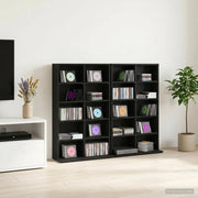 Mobile per CD 2 pz Rovere Nero 65 x 23,5 x 97,5 cm 8012677