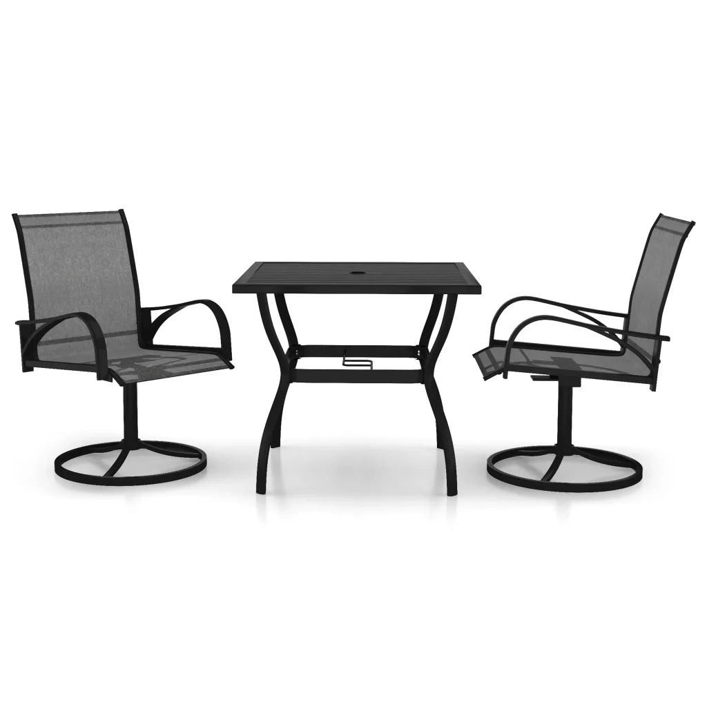 Set da Pranzo da Giardino 3 pz | Set Salotto da Giardino in Textilene e Acciaio