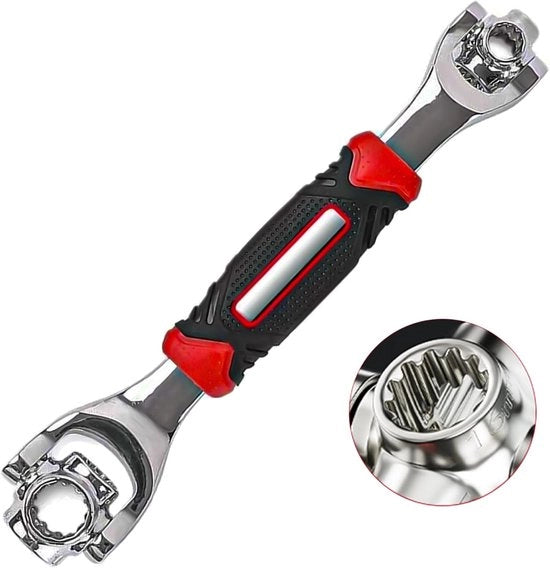 Chiave universale 8 in 1 con testa a 360° - Multi-funzione - Per uso domestico bicicletta auto - Chiave a stella - Chiave a manubrio multifunzione