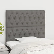 Testiera-Testata Decorativa Grigio Scuro 100x7x118/128 cm Tessuto