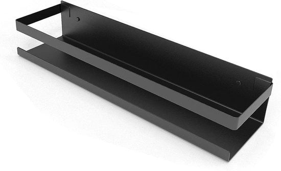 Plancia doccia senza fori, Cassetto doccia autoadesivo, Piattaforma doccia in acciaio inossidabile SUS 304, Piattaforma doccia per la camera da bagno, Materiale in materasso nero, 30 cm.