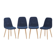 Set di 2 sedie decorazione in legno e tessuto, blu