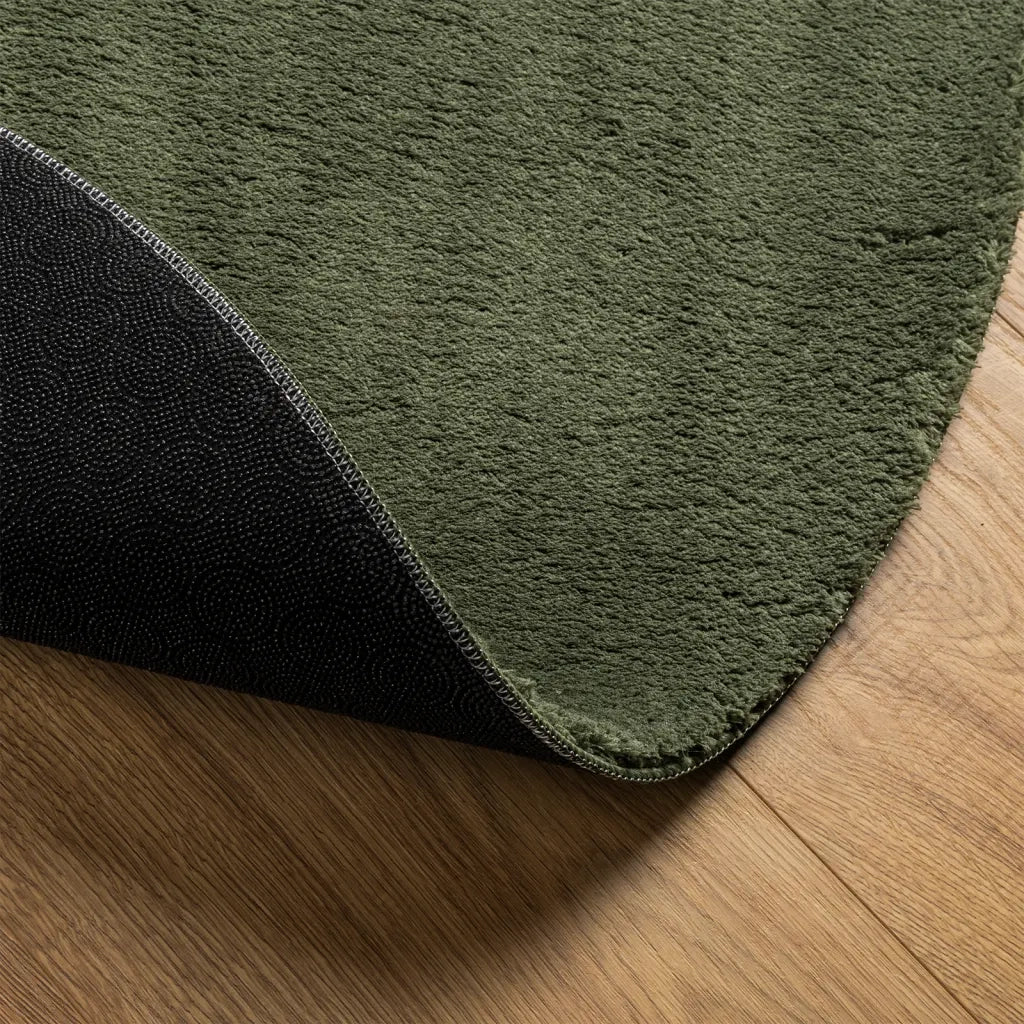 vidaXL Tappeto Pelo Corto HUARTE Morbido Lavabile Verde Bosco Ø 80 cm