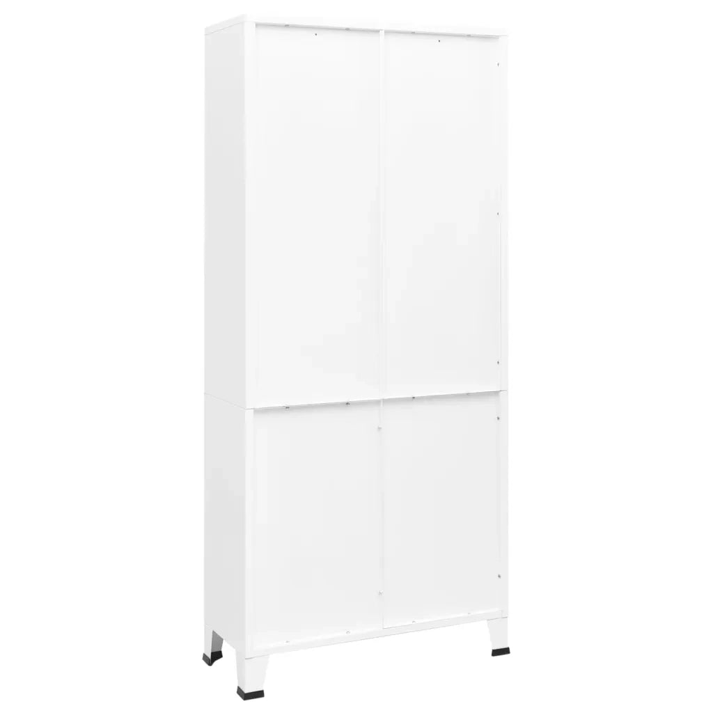 Libreria Industriale Bianca 80x32x180 cm in Acciaio