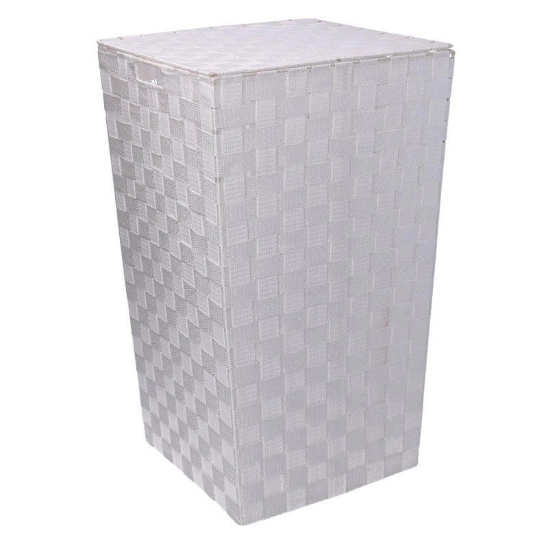 Cestone poliestere bianco quadro cm 33x33h53