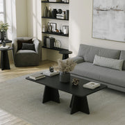Ottana, Tavolino da Salotto Forma Rettangolare, 120x60x40h cm Nero