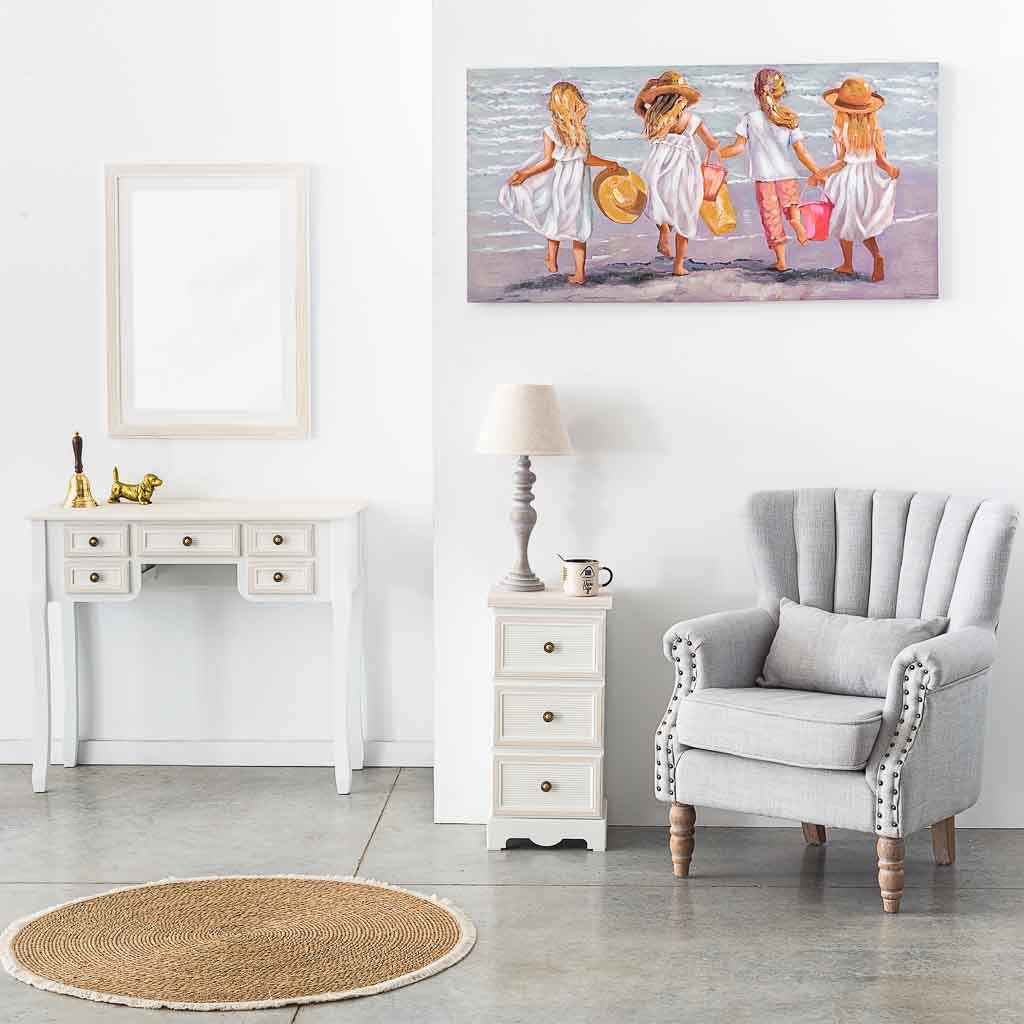 Cassettiera in legno bianco 31x26x60h