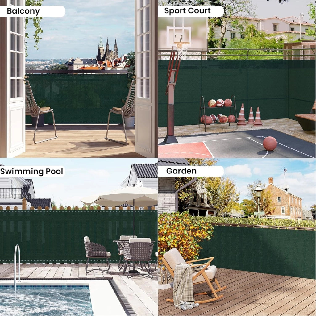 WOLTU Rete Ombreggiante 1,2x20 m, Frangivista per Recinzione Giardino, Telo Frangivento da Esterno, con Occhielli e Fascette, Resistente alle Intemperie, per Balcone, in HDPE 180g/m², Verde