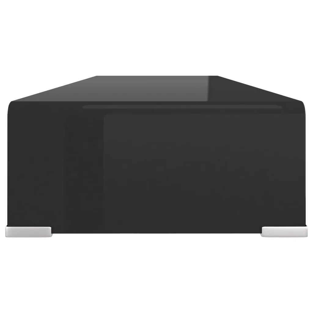 Mobile/Rialzo Porta TV in Vetro Nero 90x30x13 cm 244138