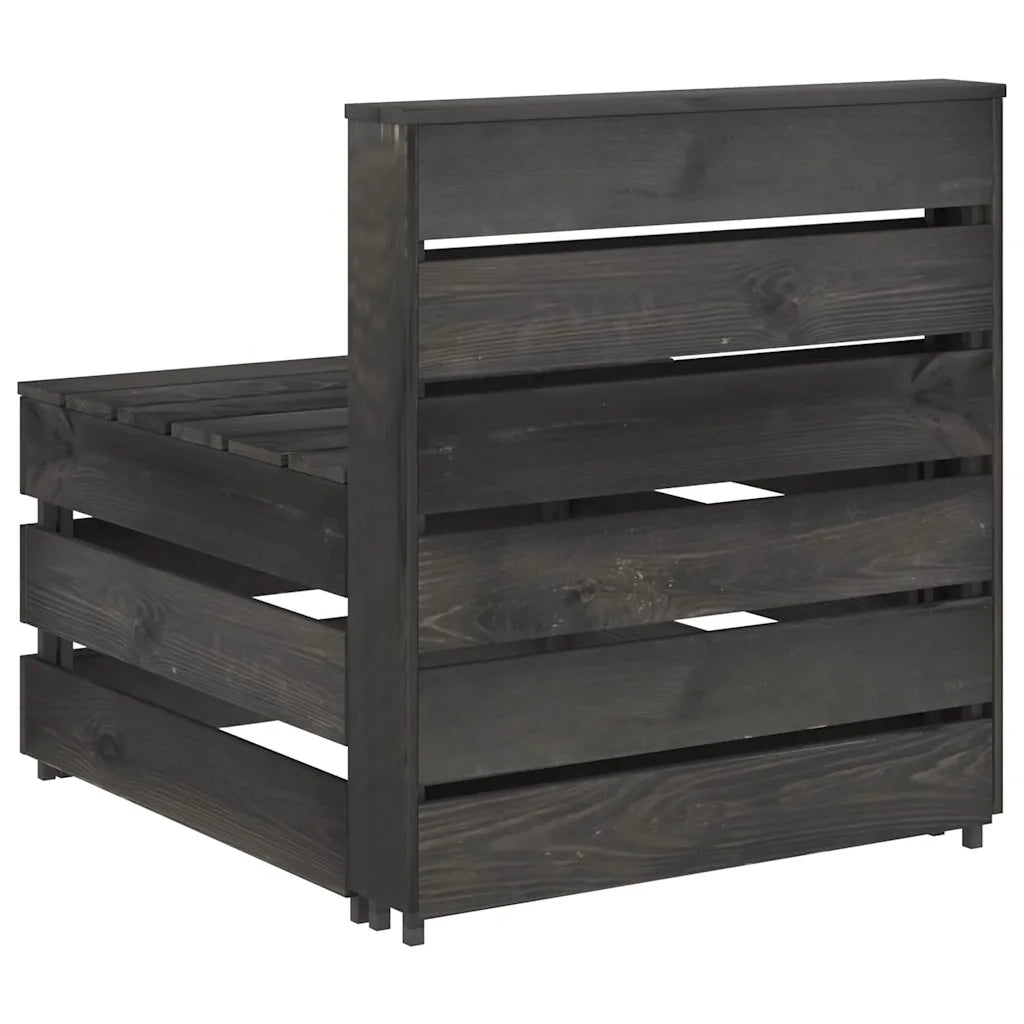Divano Centrale da Giardino Pallet Legno Pino Impregnato Grigio 316195