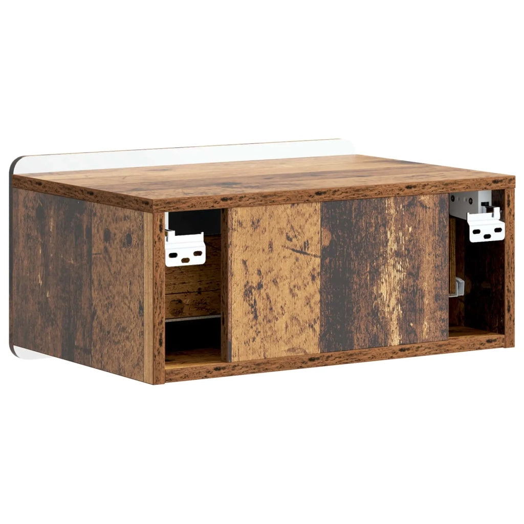 Mobiletto da notte a muro Legno antico 49 x 34,5 x 24 cm 898291