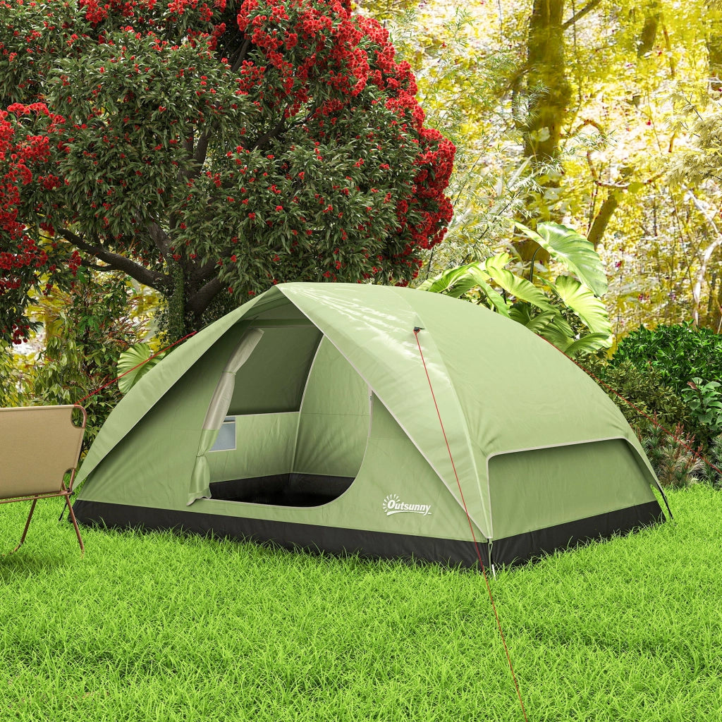 Tenda da Campeggio 3 Persone Impermeabile ¨C zephmum ¨C Verde con Tasche e Borsa