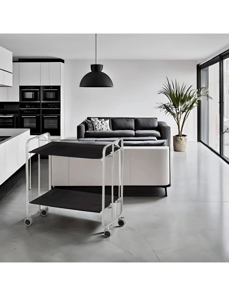 Carrello da cucina pieghevole grigio con ruote BAUHAUS 2 ripiani
