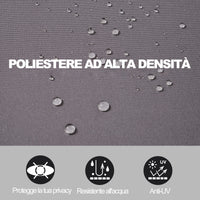 Tenda Laterale Frangivista da Giardino 3x1,60m in Alluminio e Tessuto  Grigio