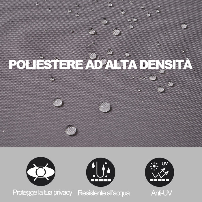 Tenda Laterale Frangivista da Giardino 3x1,60m in Alluminio e Tessuto  Grigio