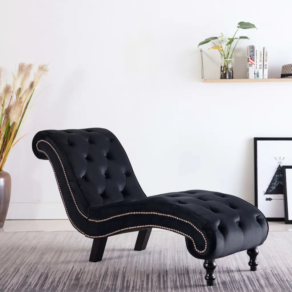 Sedia a Sdraio Nera in Velluto CFW6523854