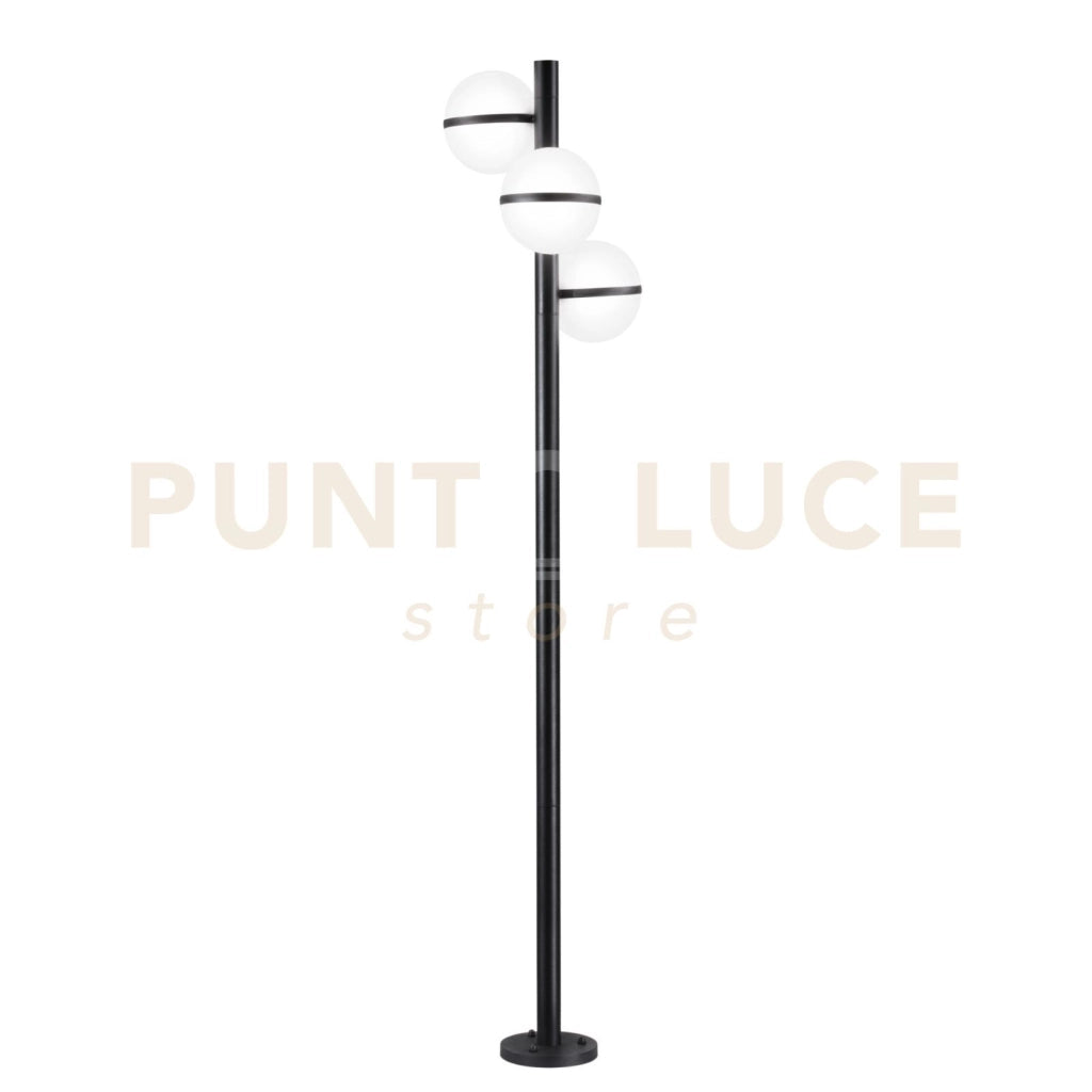PALO ORBIT NERO 3 LUCI ATTACCO E27 IP44 44,5X202,5CM BASE IN ALLUMINIO