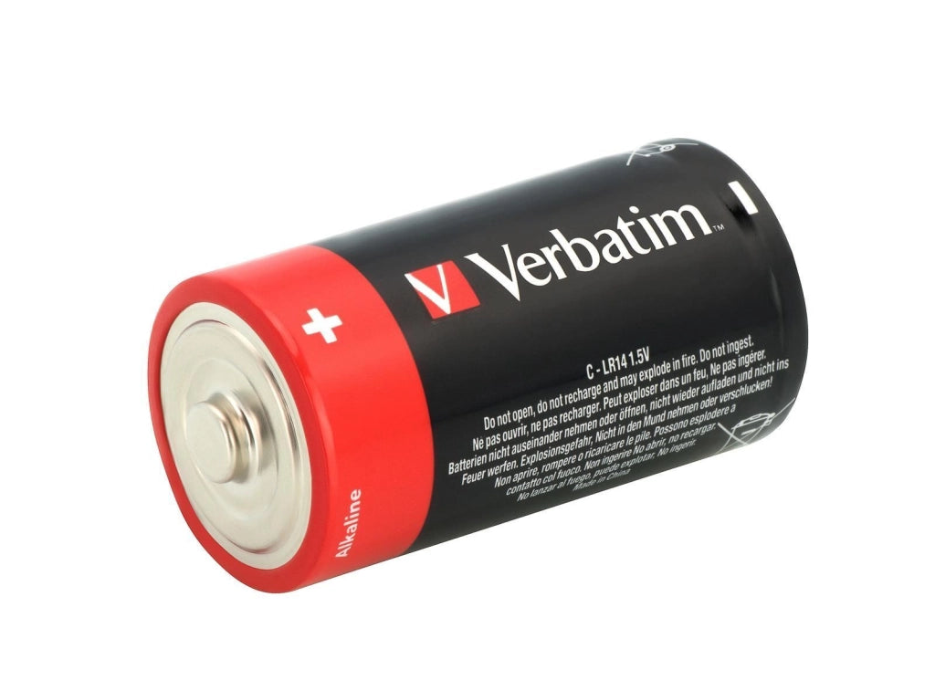 Verbatim 49922 Pile Alcaline C LR14 Mezza Torcia 1.5V 8000 mAh Confezione da 2 Pezzi