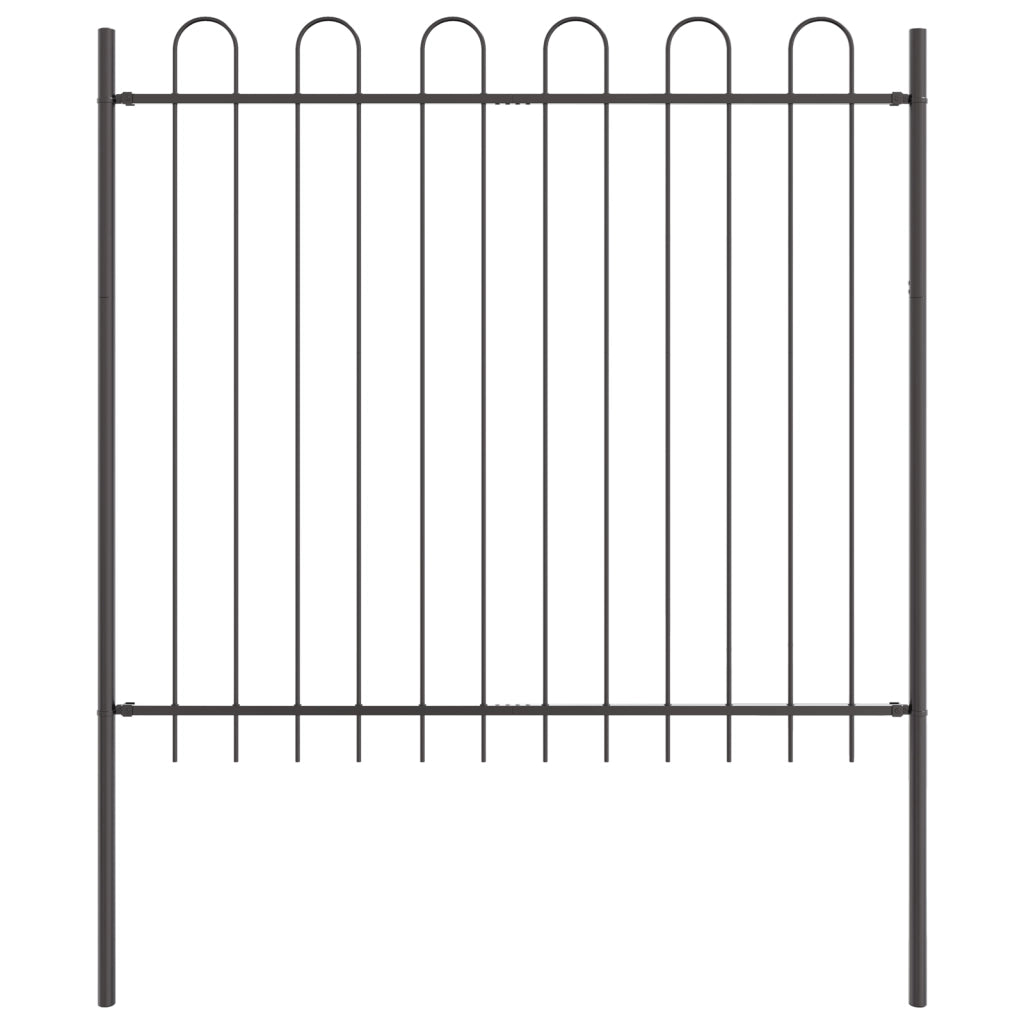 Recinzione da Giardino  con Tetto Grigio 6,8x1,5 m in Acciaio