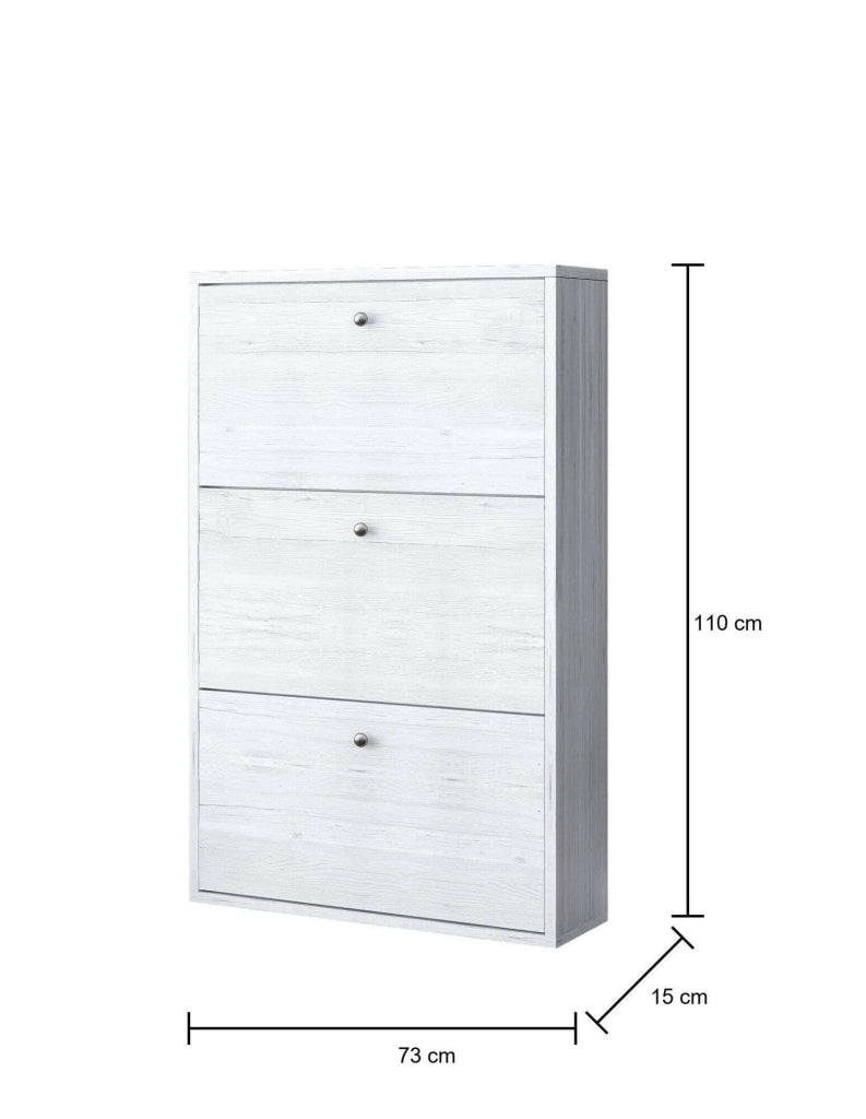 Mobile Portascarpe Ashobaa, Scarpiera 3 Vani Made in Italy, 73x15x110h cm Grigio Chiaro