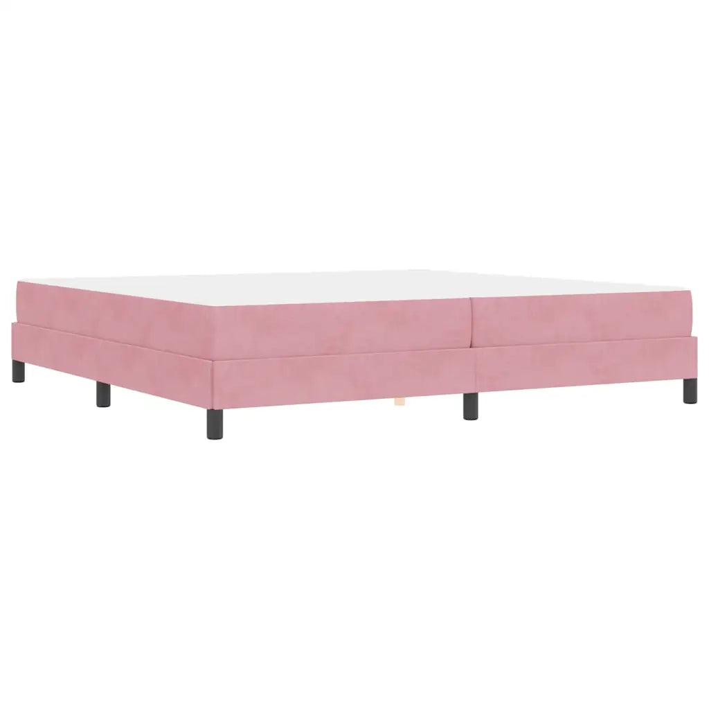 vidaXL Letto box spring con materasso Rosa 200 x 200 cm Velluto