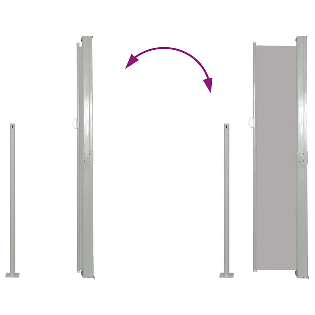 Tenda da Sole Laterale Retrattile 140 x 314 cm Grigia 45357