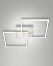 BARD  PLAFONIERA BIANCA  L.65X65CM 2 LUCI A LED 3000K - 52W - 5180 lm DIMMERABILE C/ACCESS.