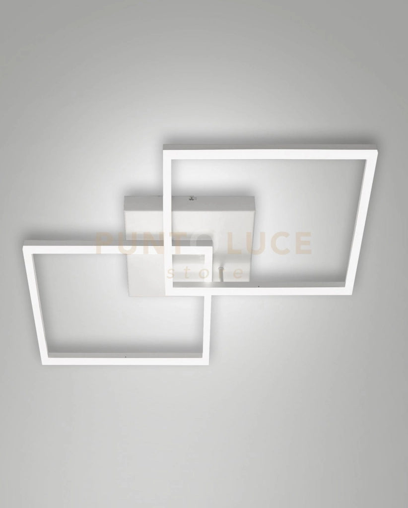 BARD  PLAFONIERA BIANCA  L.65X65CM 2 LUCI A LED 3000K - 52W - 5180 lm DIMMERABILE C/ACCESS.