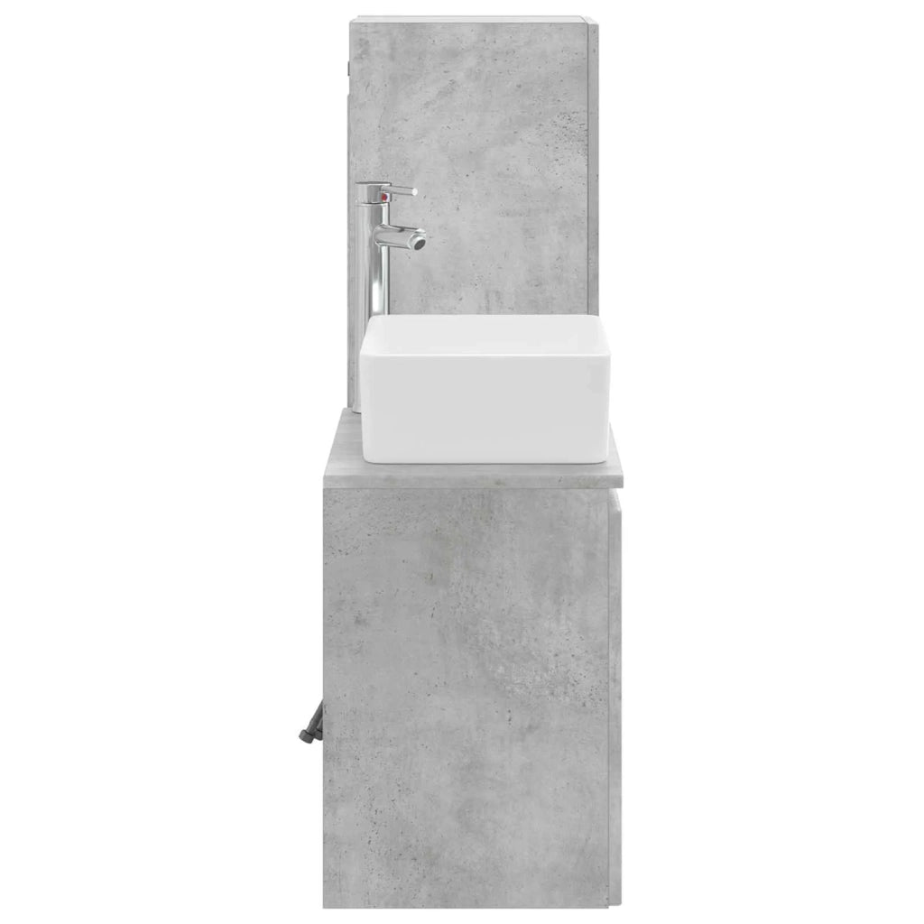 Set di mobili per il bagno 2 pz Grigio Cemento 3406126