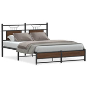 Letto matrimoniale | Letto per adulti | Giroletto senza Materasso Rovere Marrone 140x190 cm Truciolato